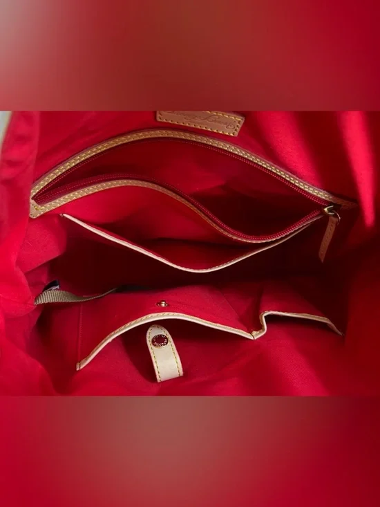 Dooney & Bourke Chevron Satchel Teal & White Stripes - Leather Top Handle - Picture 5 of 15